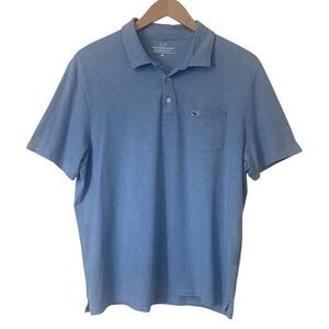 Vineyard Vines Mens Size XL Edgartown Polo Shirt Short Sleeve Heather Blue